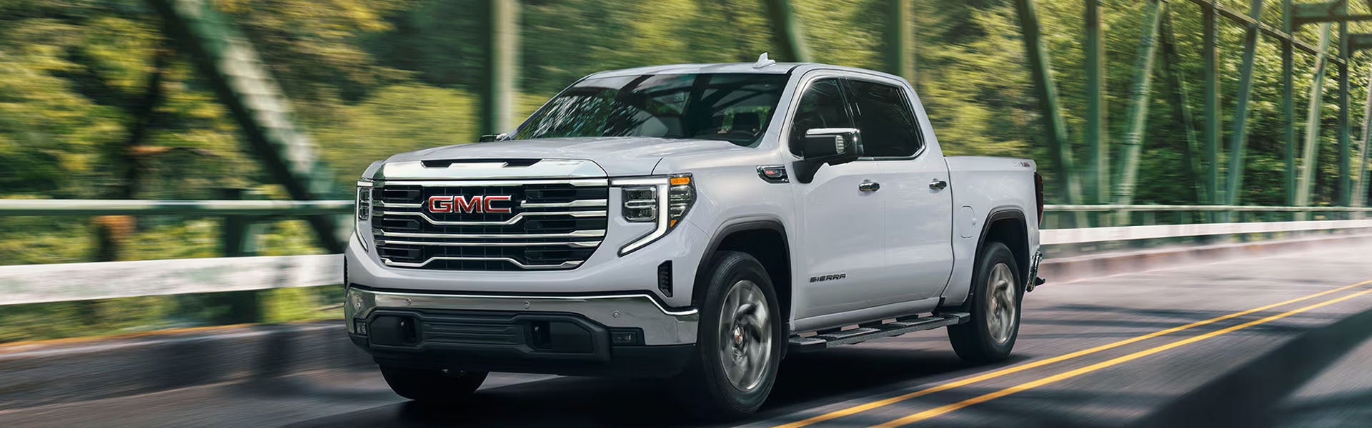 White GMC Sierra pickup truck