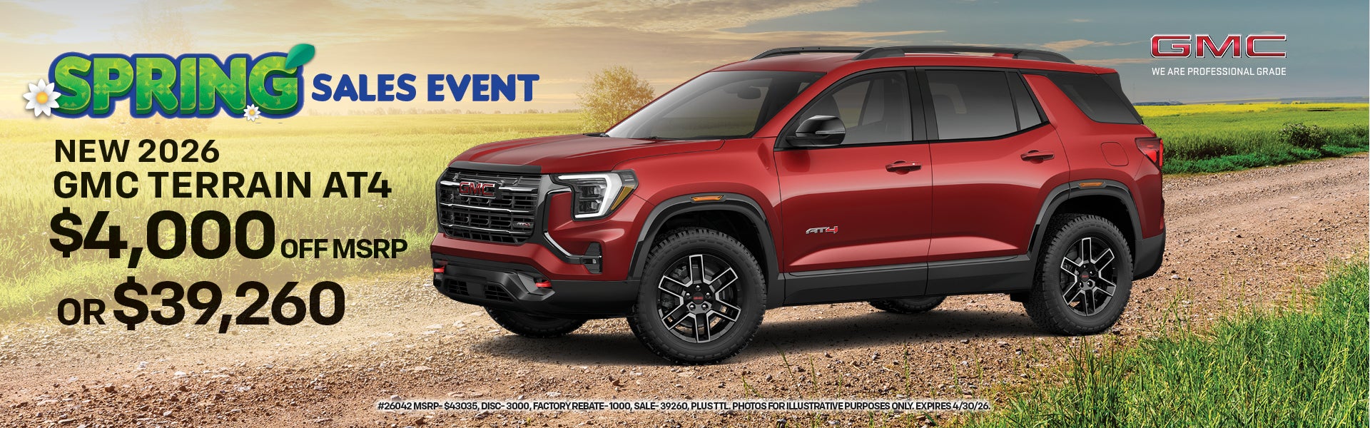 2026 TERRAIN AT4 $4,000 off MSRP