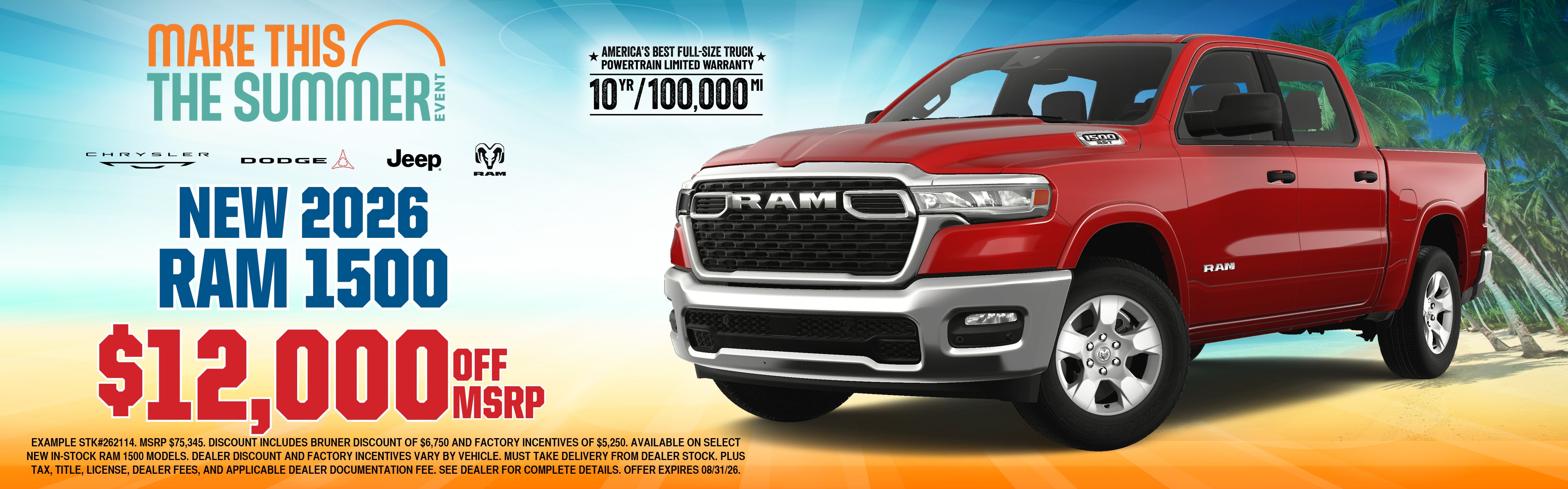  RAM 1500 — $12,000 OFF MSRP